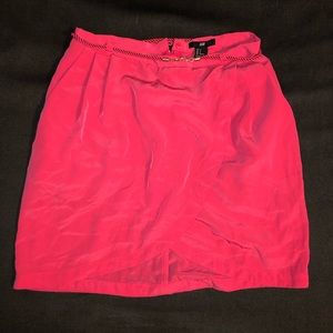 H&M hot pink belted wrap skirt w pockets